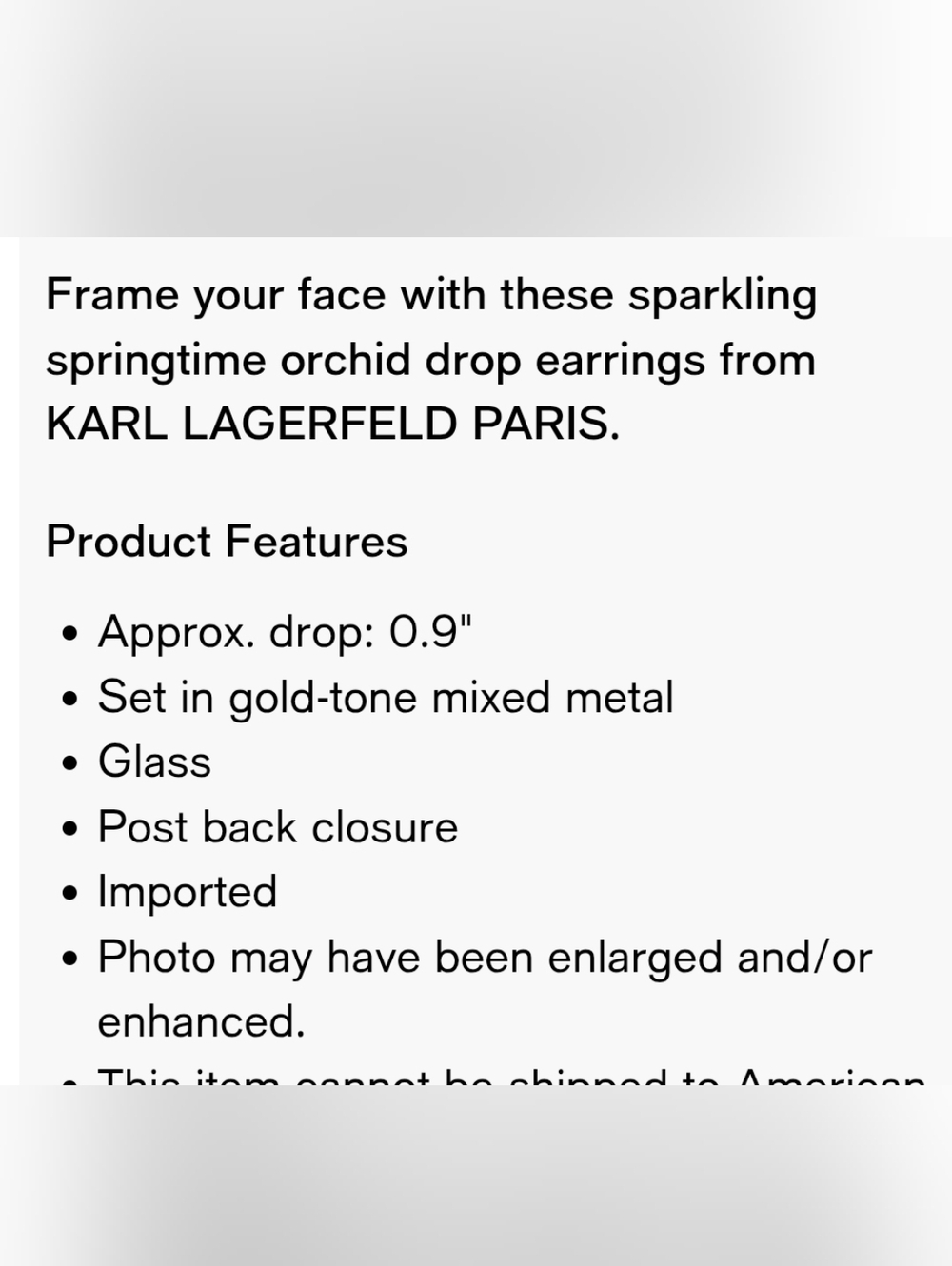 Karl Lagerfeld Gold Orchid And Crystal Drop Earrings - Picture 4 of 9